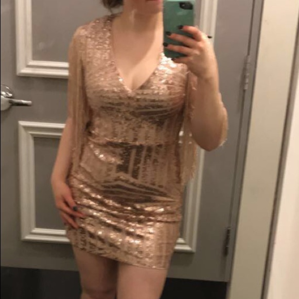 Gold sequin flapper dress